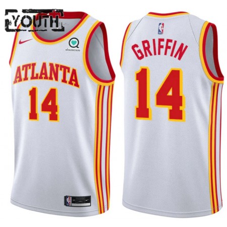 Barn Atlanta Hawks Tröja AJ Griffin 14 Nike 2022-23 Association Edition Vit Swingman